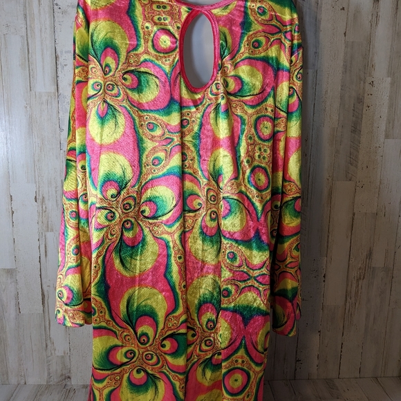 Women's Hippie Psychedelic Go Go 1970s Halloween Costume Rubie's With Shoe Cove - Picture 3 of 10
